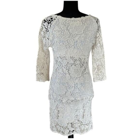 Velvet by Graham & Spencer Cream Crochet Sheer Lace Dress, size Small - Picture 4 of 6